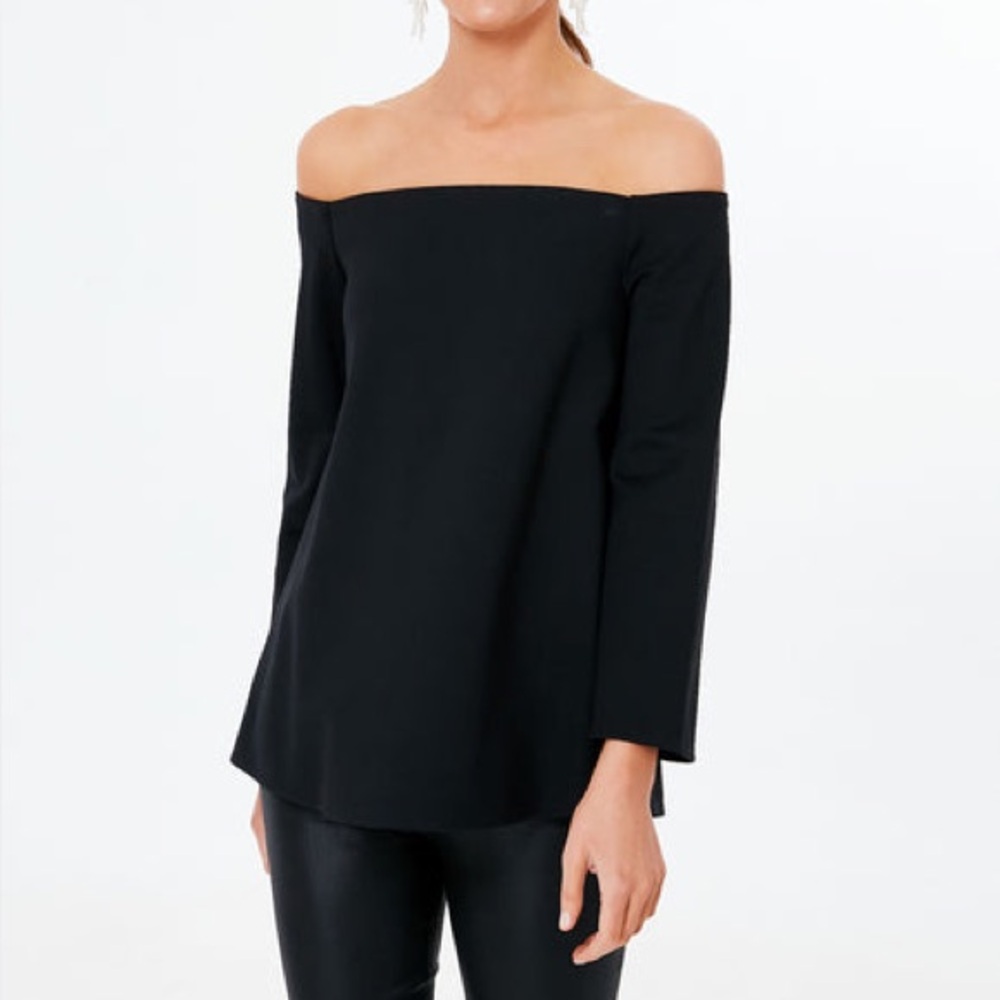 Tuckernuck Black Off The Shoulder Blouse Size Small